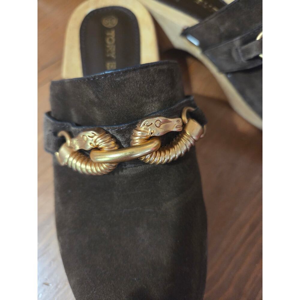 Tory Burch Jessa Suede Clogs - Chocolate Brown Womens Size 5 1/2 M - Picture 6 of 6